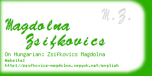 magdolna zsifkovics business card